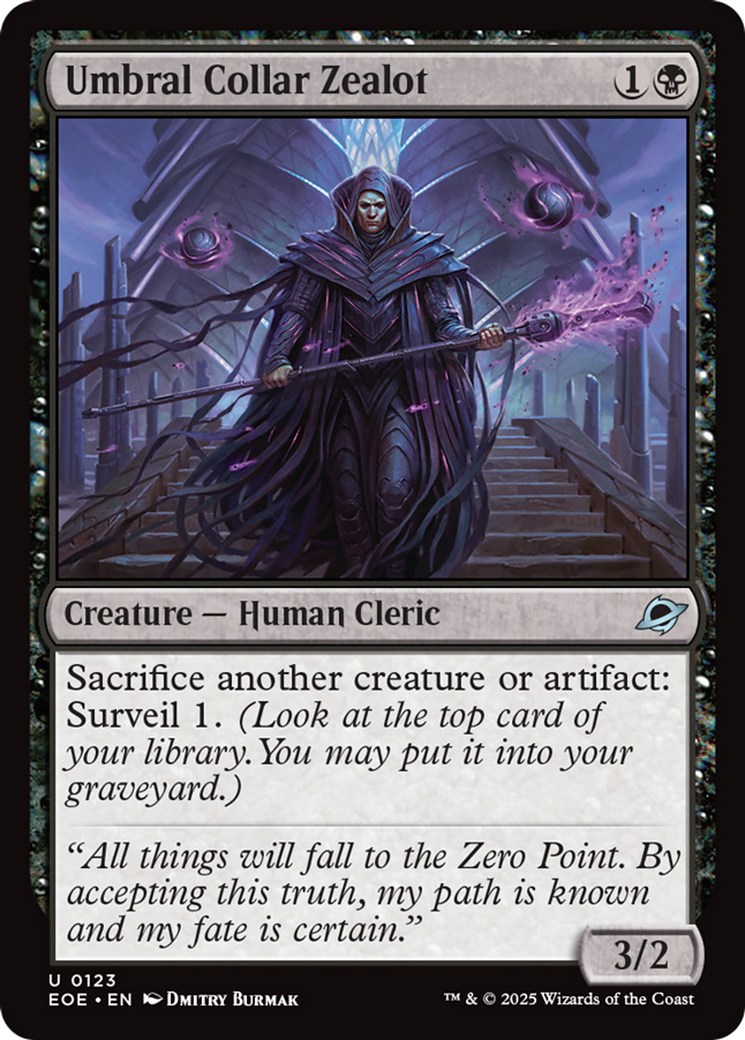 Umbral Collar Zealot - Uncommon Creature — Human Cleric card from Edge of Eternities