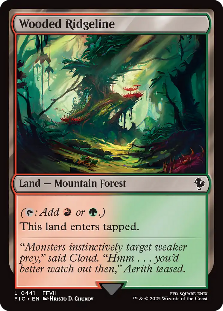Wooded Ridgeline - Common Land — Mountain Forest card from Final Fantasy Commander