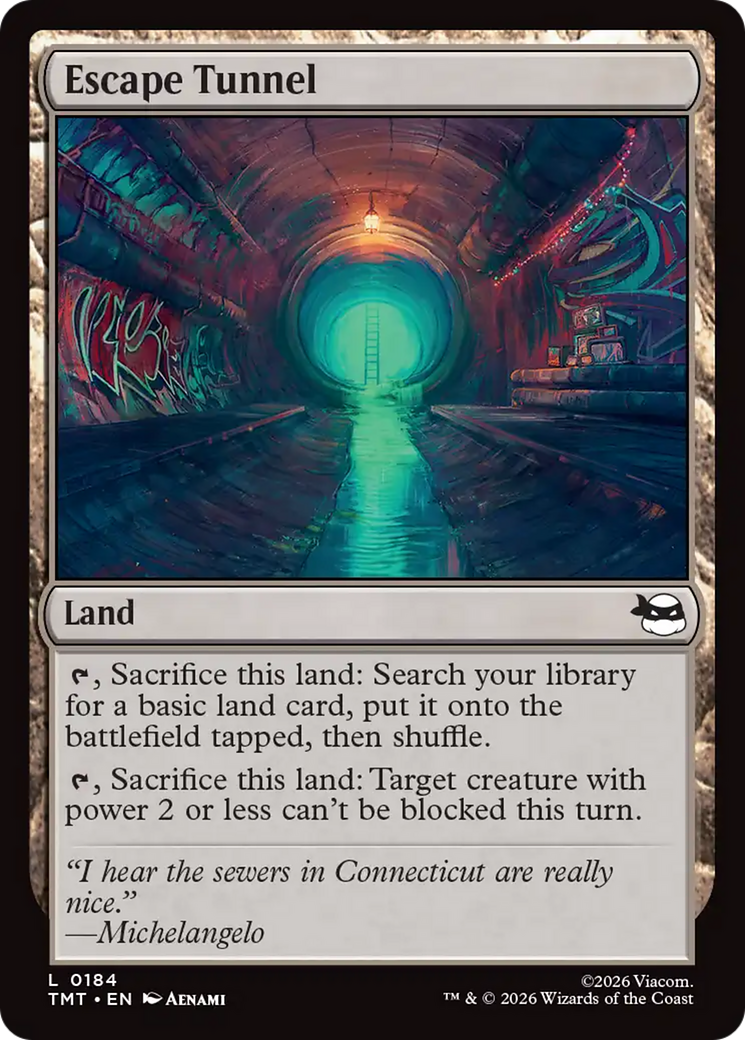 Escape Tunnel - Common Land card from Teenage Mutant Ninja Turtles