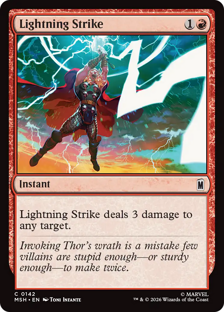 Lightning Strike - Common Instant card from Marvel Super Heroes