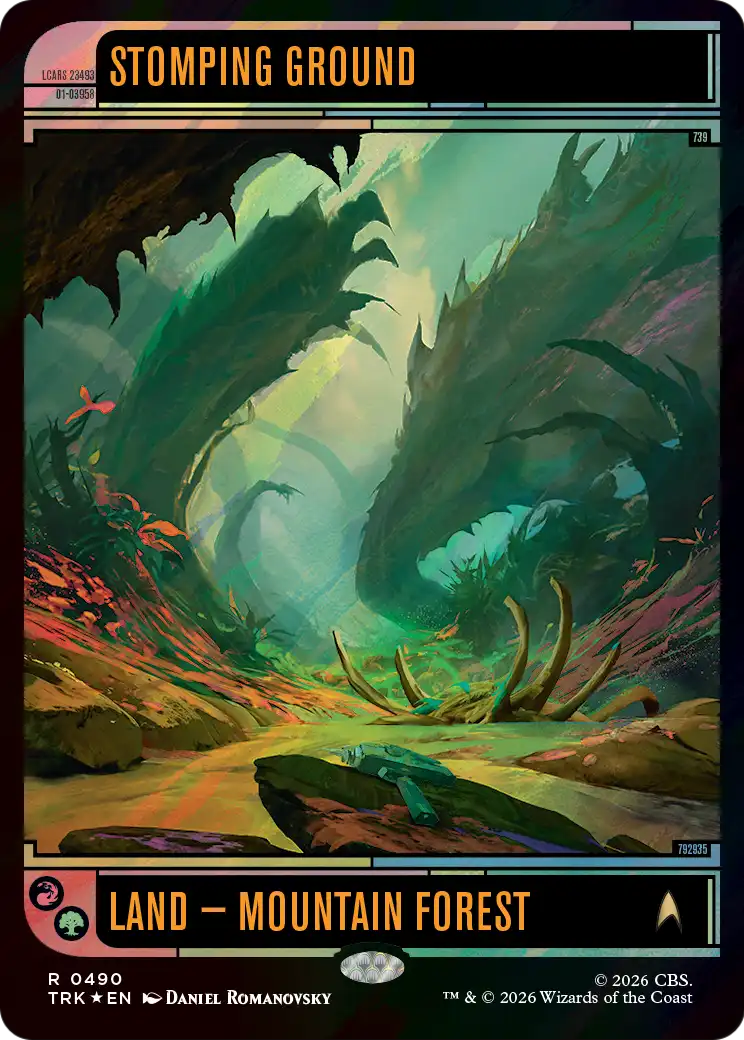 Stomping Ground - Rare Land — Mountain Forest card from Star Trek