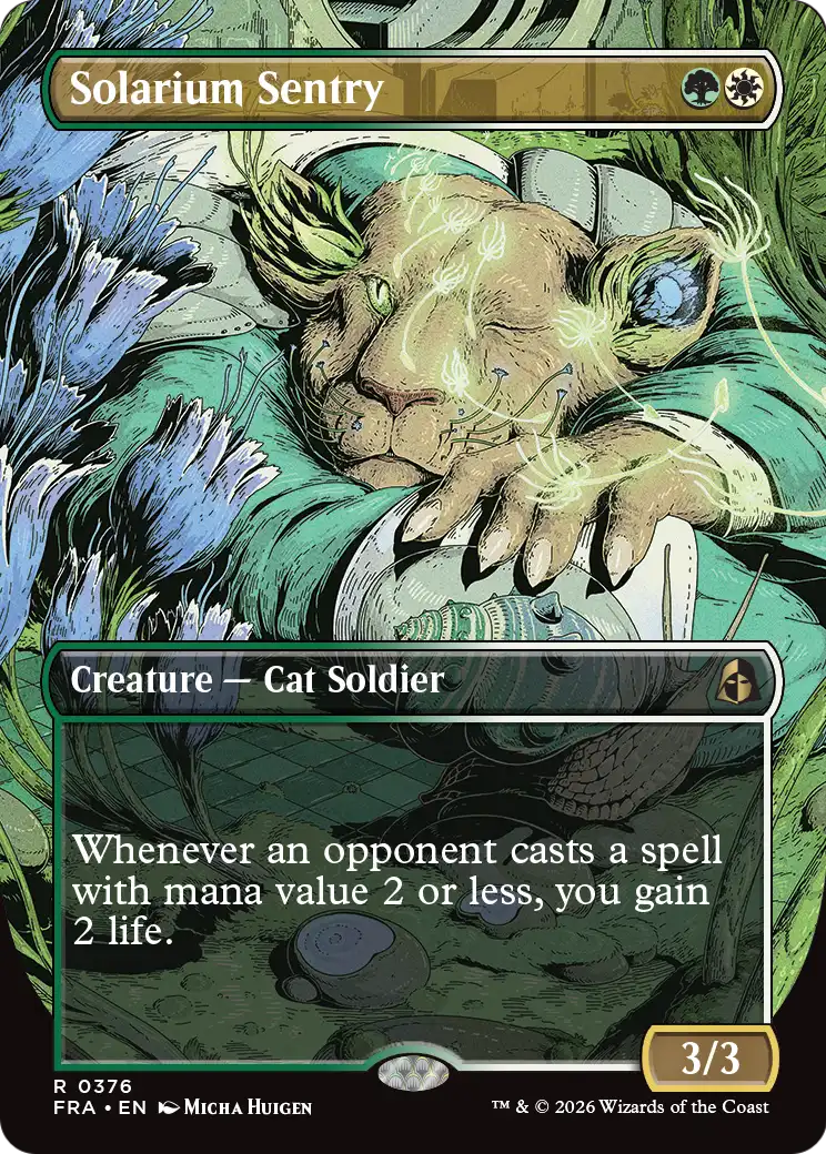 Solarium Sentry - Rare Creature — Cat Soldier card from Reality Fracture
