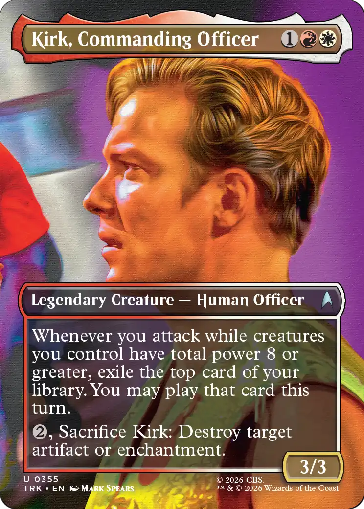 Kirk, Commanding Officer - Uncommon Legendary Creature — Human Officer card from Star Trek