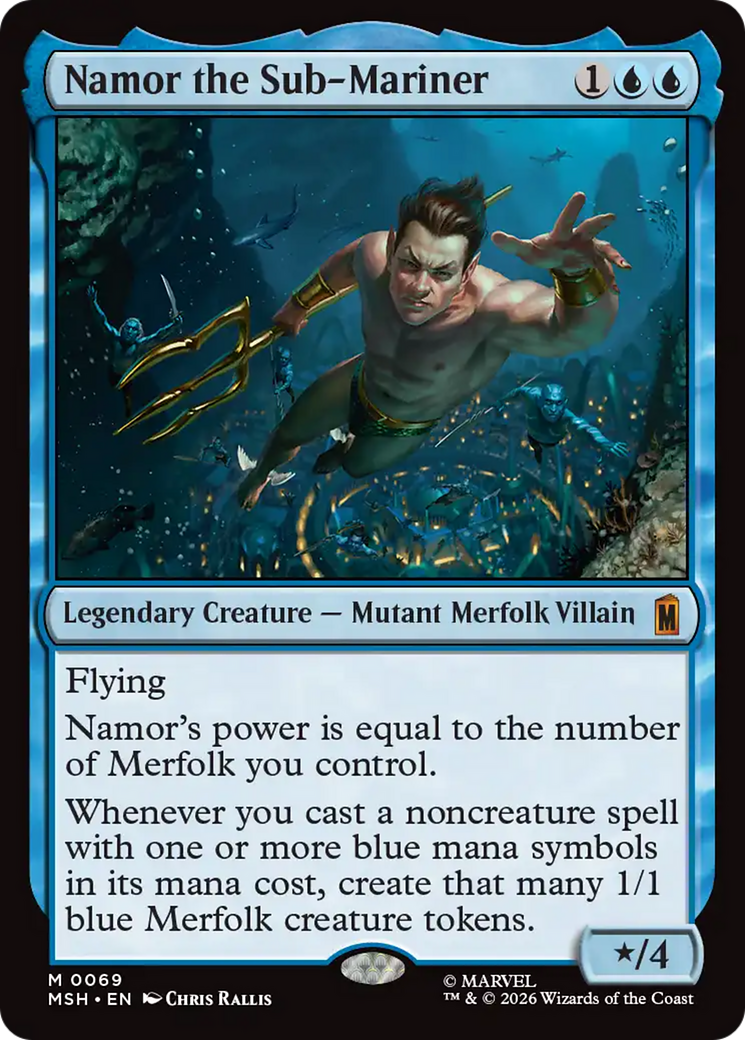 Namor the Sub-Mariner - Mythic Legendary Creature — Mutant Merfolk Villain card from Marvel Super Heroes