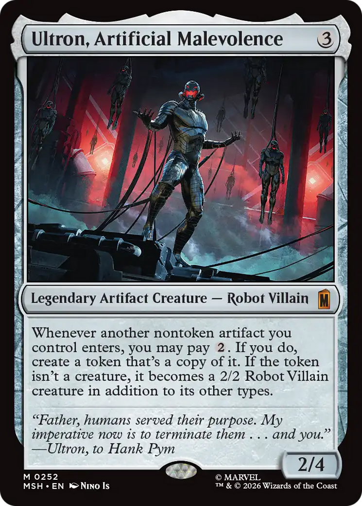 Ultron, Artificial Malevolence - Mythic Legendary Artifact Creature — Robot Villain card from Marvel Super Heroes
