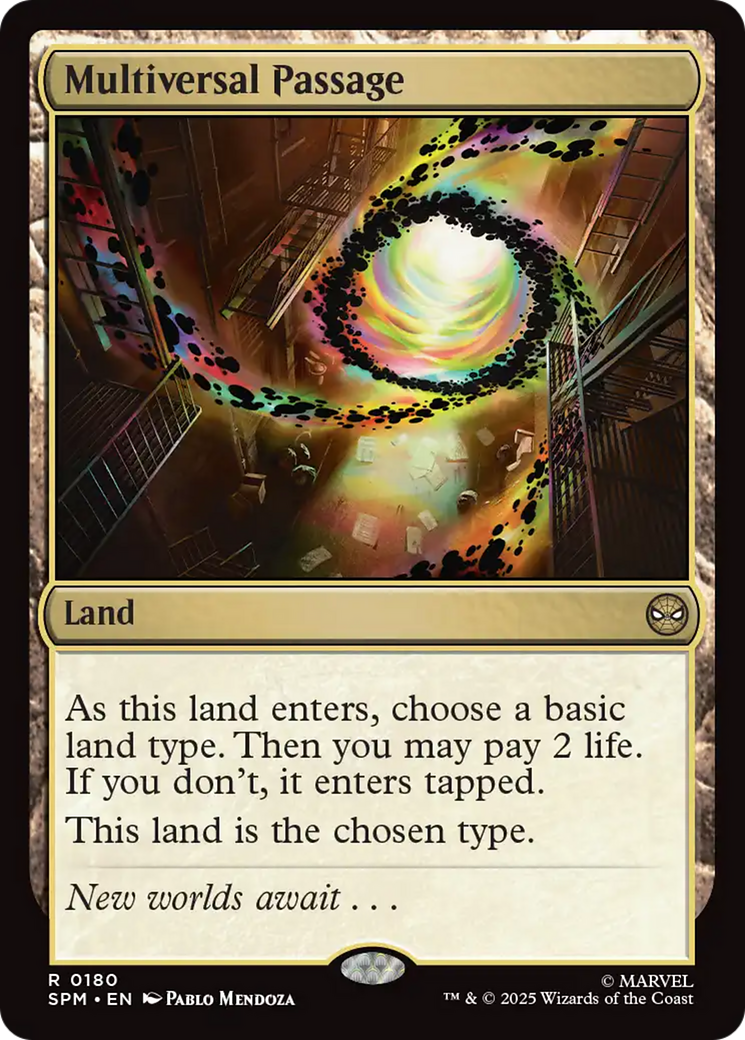 Multiversal Passage - Rare Land card from Marvel's Spider-Man