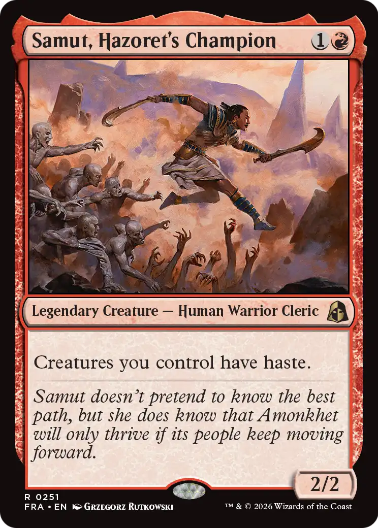 Samut, Hazoret's Champion - Rare Legendary Creature — Human Warrior Cleric card from Reality Fracture