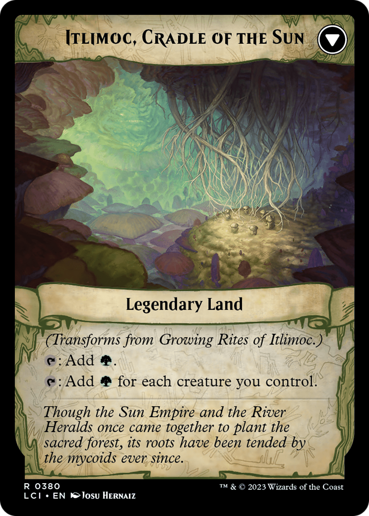 Image of card Growing Rites of Itlimoc // Itlimoc, Cradle of the Sun back