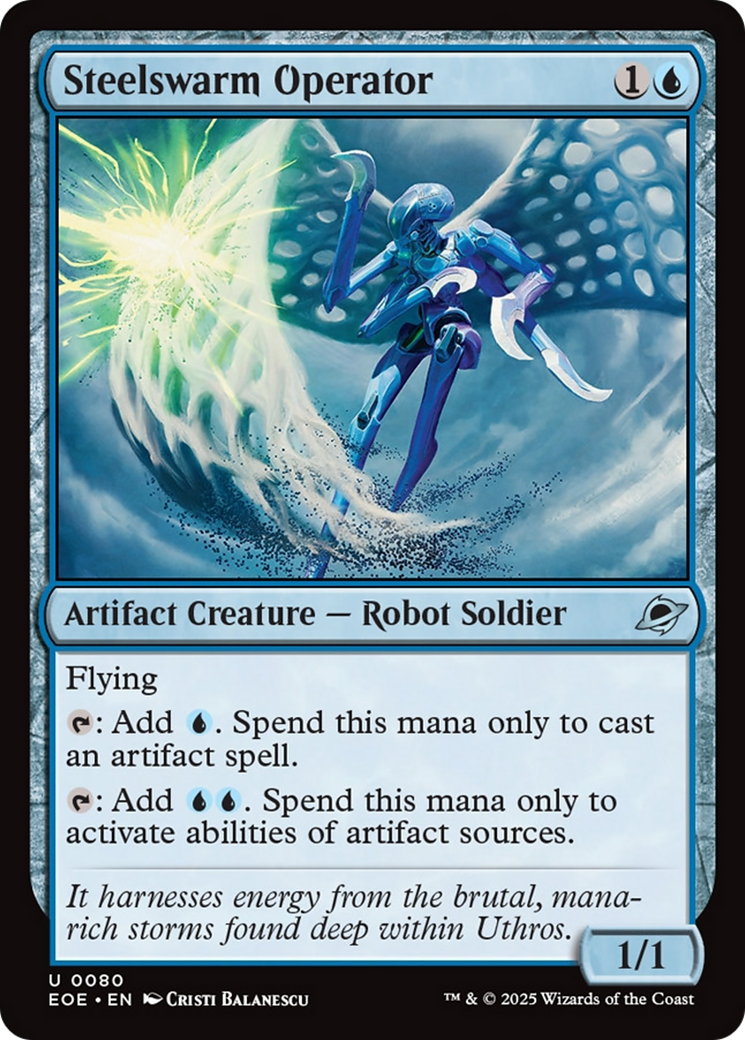 Steelswarm Operator - Uncommon Artifact Creature — Robot Soldier card from Edge of Eternities