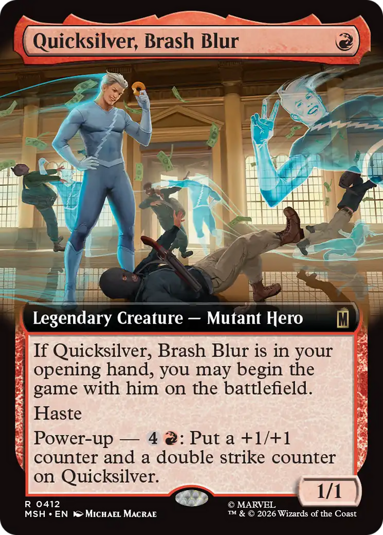 Quicksilver, Brash Blur - Rare Legendary Creature — Mutant Hero card from Marvel Super Heroes