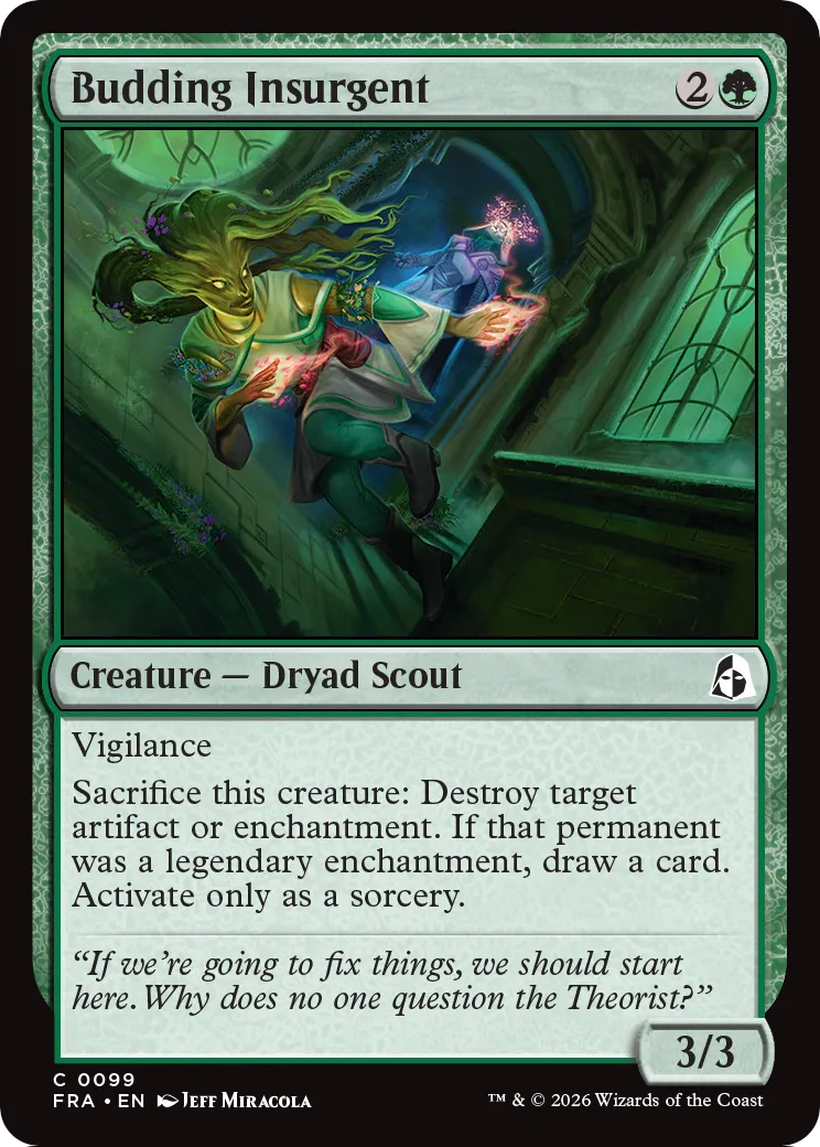 Budding Insurgent - Common Creature — Dryad Scout card from Reality Fracture