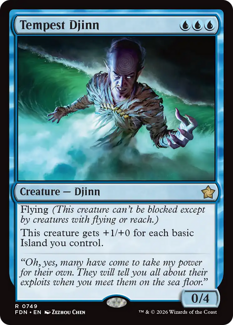 Tempest Djinn - Rare Creature — Djinn card from Foundations