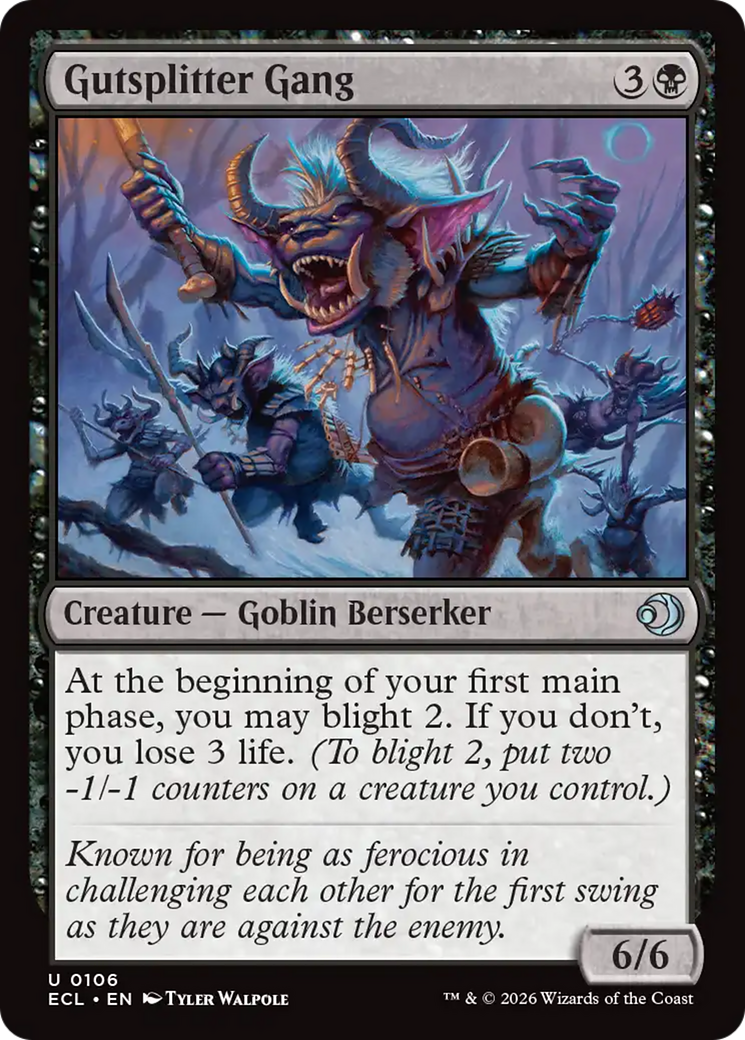 Gutsplitter Gang - Uncommon Creature — Goblin Berserker card from Lorwyn Eclipsed