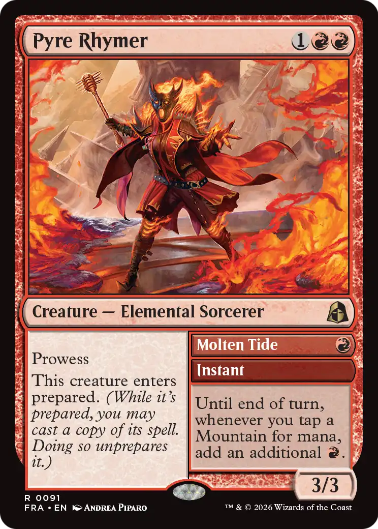 Pyre Rhymer // Molten Tide - Rare Instant card from Reality Fracture