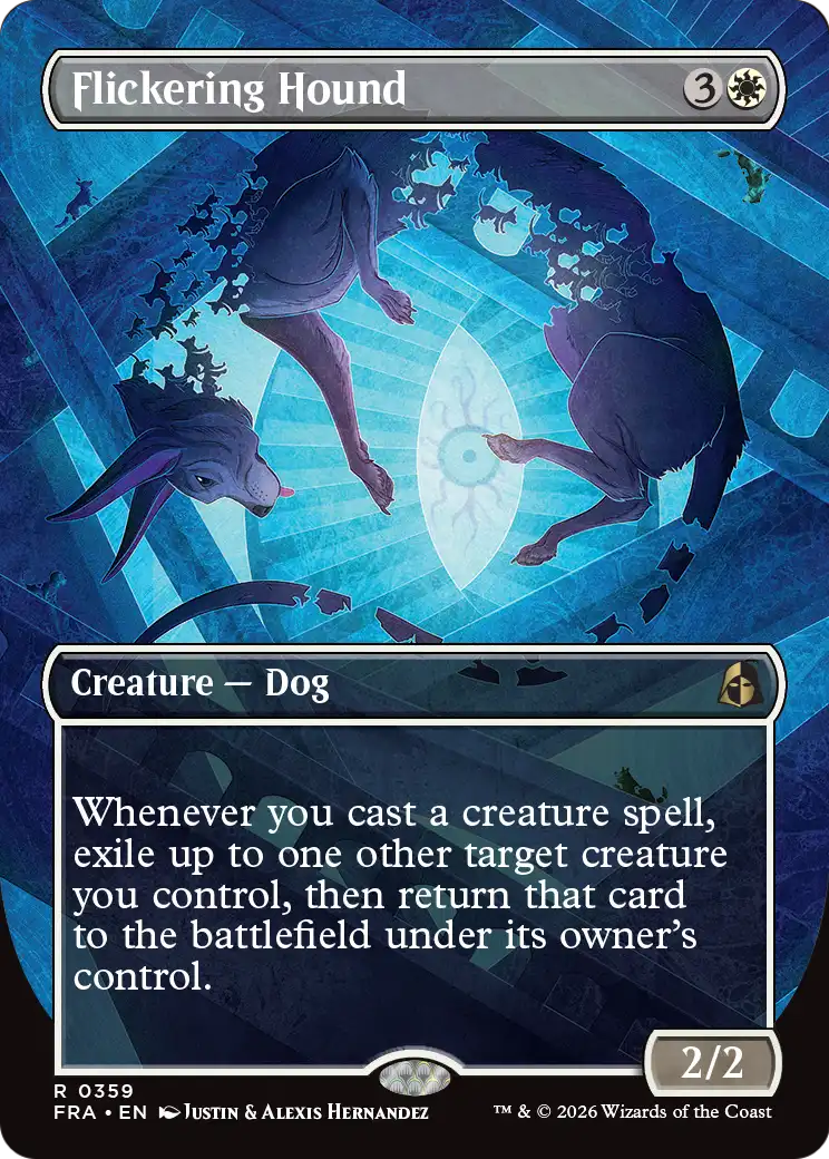 Flickering Hound - Rare Creature — Dog card from Reality Fracture