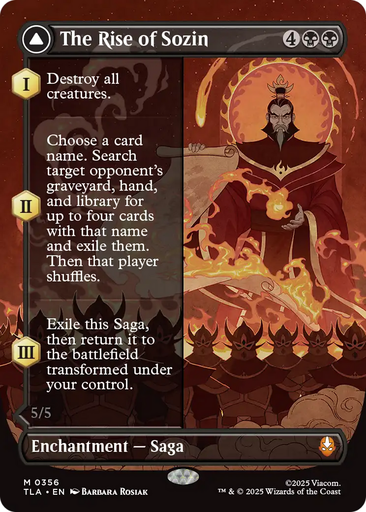 The Rise of Sozin // Fire Lord Sozin - Mythic Enchantment — Saga card from Avatar: The Last Airbender
