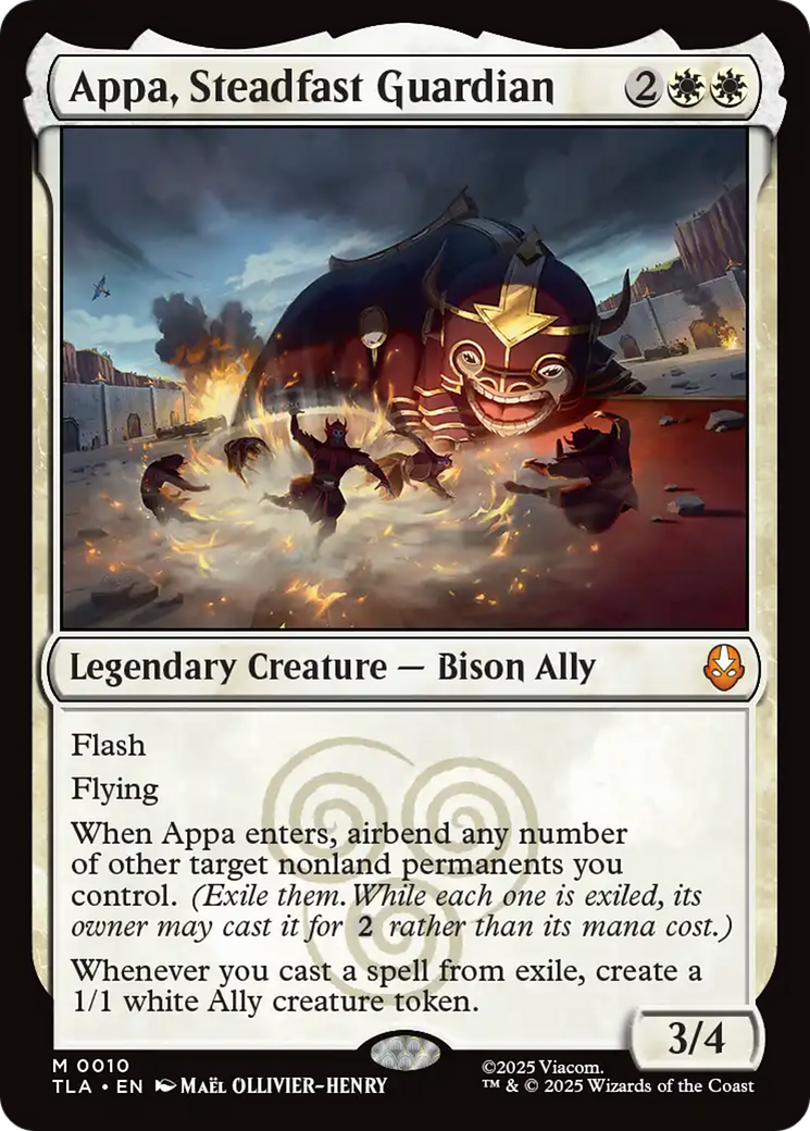 Appa, Steadfast Guardian - Mythic Legendary Creature — Bison Ally card from Avatar: The Last Airbender