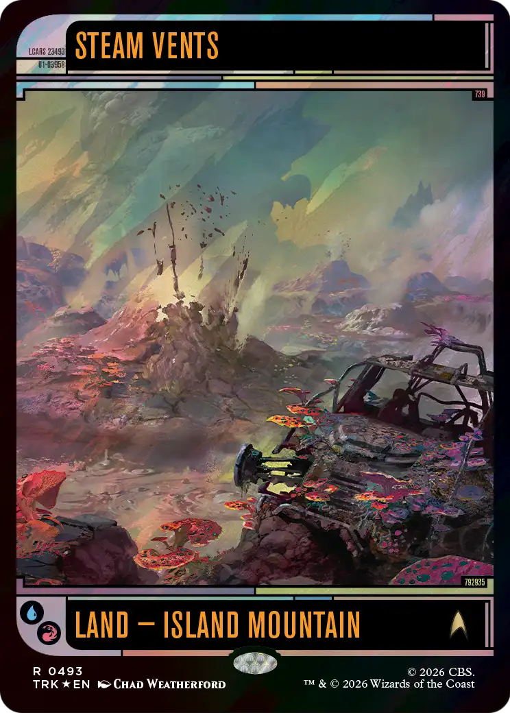 Steam Vents - Rare Land — Island Mountain card from Star Trek