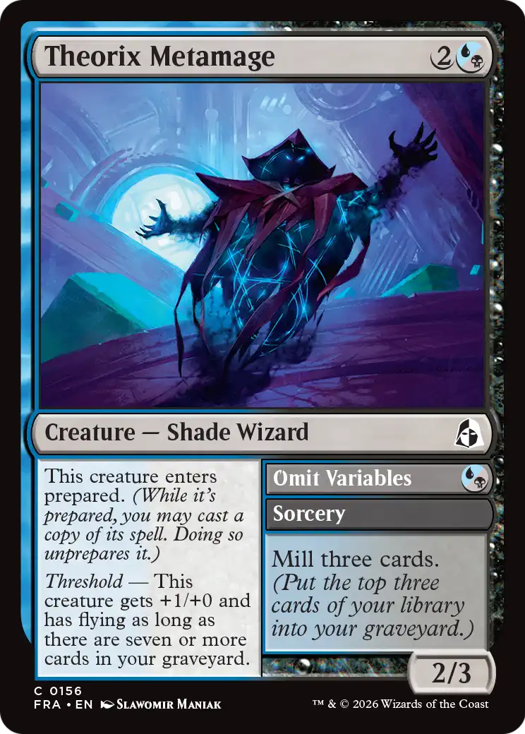 Theorix Metamage // Omit Variables - Common Sorcery card from Reality Fracture