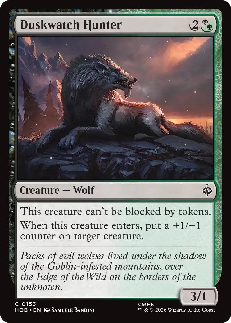 Duskwatch Hunter - Common Creature — Wolf card from The Hobbit
