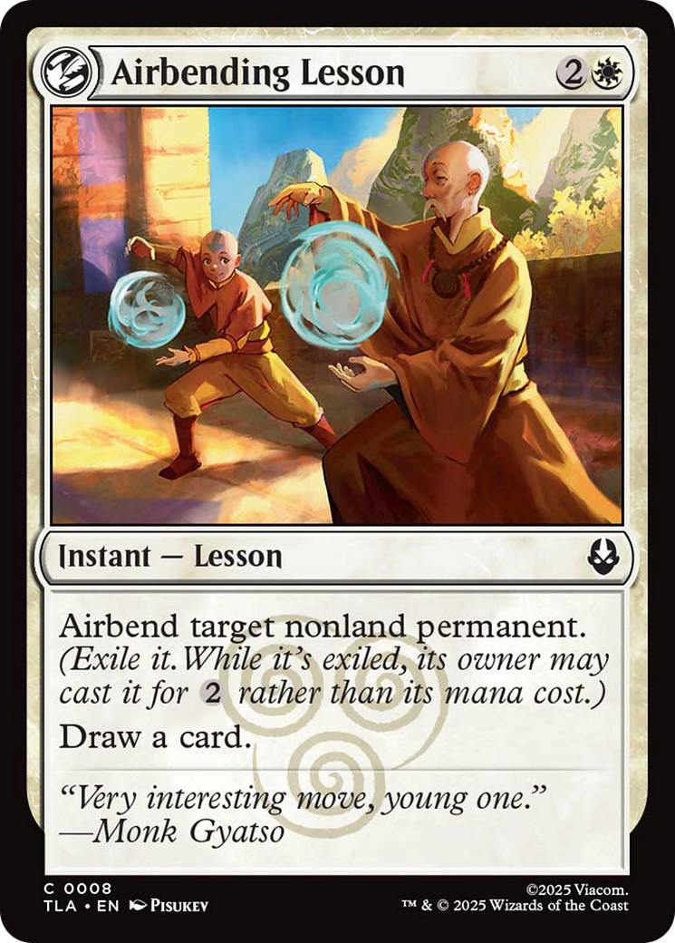 Airbending Lesson - Common Instant — Lesson card from Avatar: The Last Airbender
