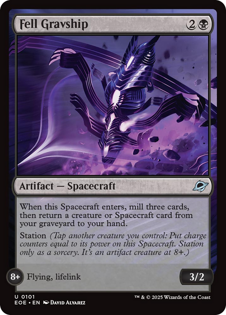 Fell Gravship - Uncommon Artifact — Spacecraft card from Edge of Eternities