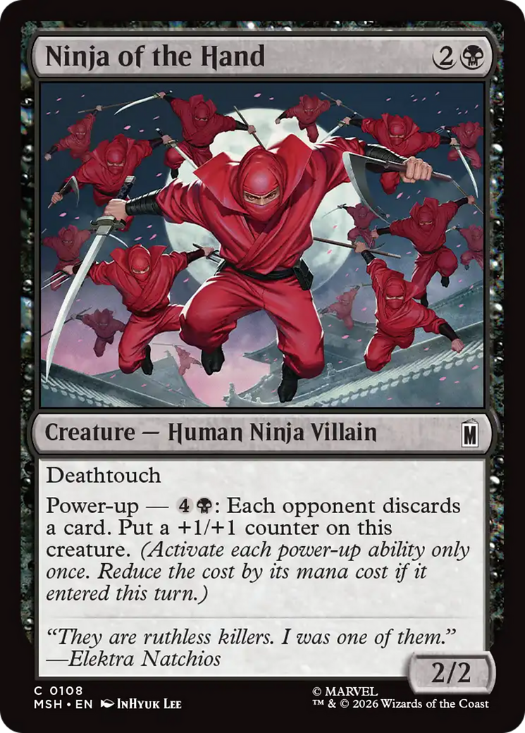 Ninja of the Hand - Common Creature — Human Ninja Villain card from Marvel Super Heroes