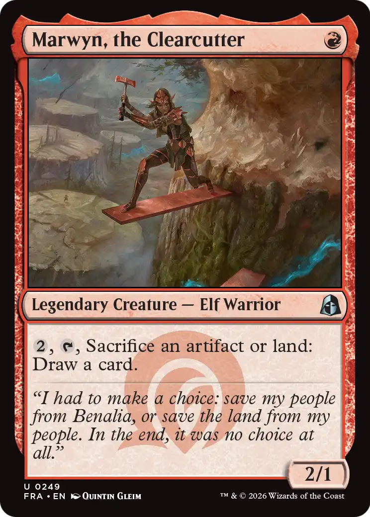 Marwyn, the Clearcutter - Uncommon Legendary Creature — Elf Warrior card from Reality Fracture