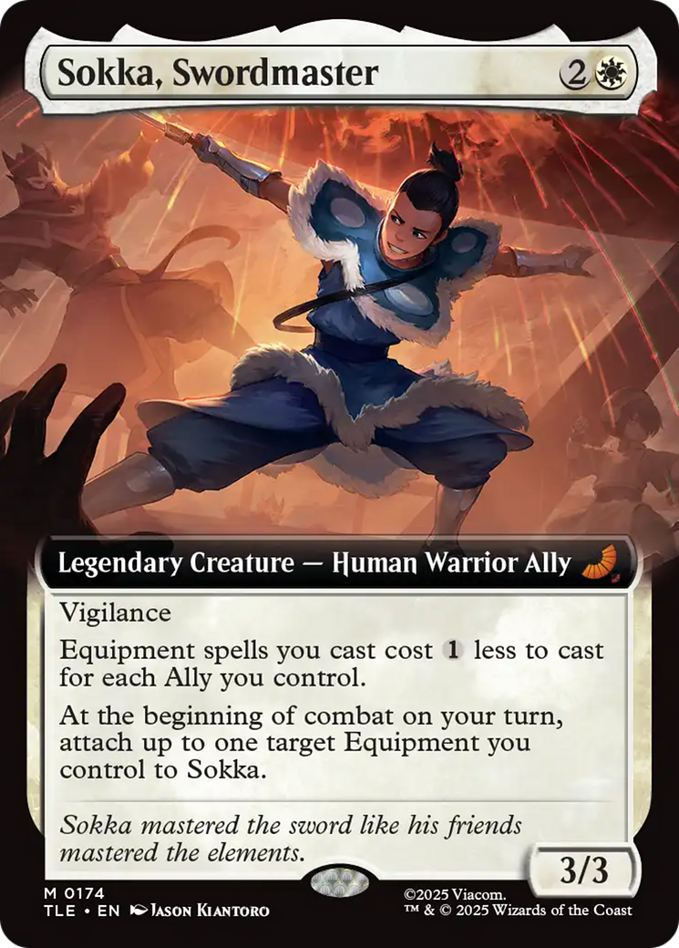 Sokka, Swordmaster - Mythic Legendary Creature — Human Warrior Ally card from Avatar: The Last Airbender Eternal