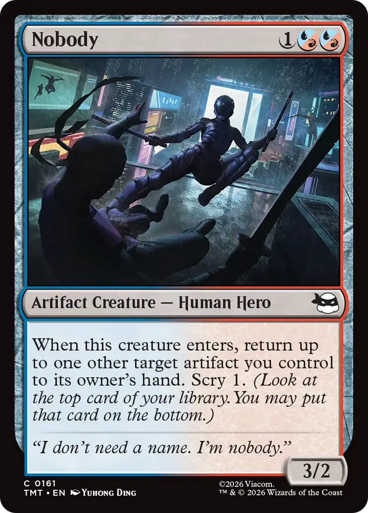 Nobody - Common Artifact Creature — Human Hero card from Teenage Mutant Ninja Turtles