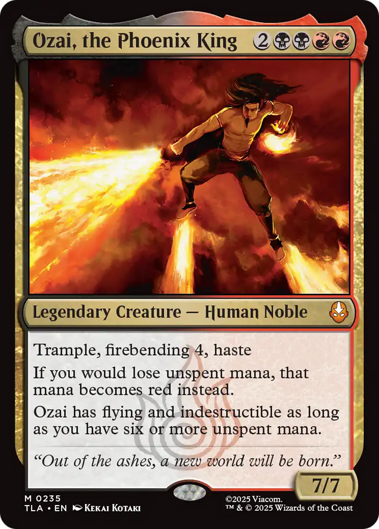 Ozai, the Phoenix King - Mythic Legendary Creature — Human Noble card from Avatar: The Last Airbender