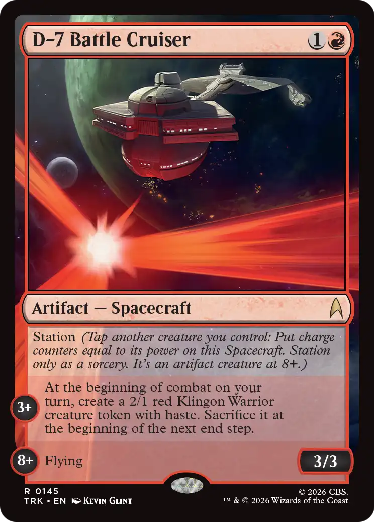 D-7 Battle Cruiser - Rare Artifact — Spacecraft card from Star Trek