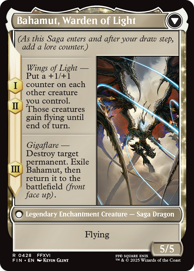 Back face of Dion, Bahamut's Dominant // Bahamut, Warden of Light - Legendary Creature — Human Noble Knight card