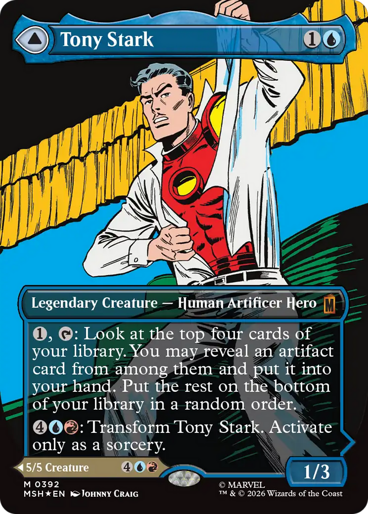 Tony Stark // The Invincible Iron Man - Mythic Legendary Creature — Human Artificer Hero card from Marvel Super Heroes