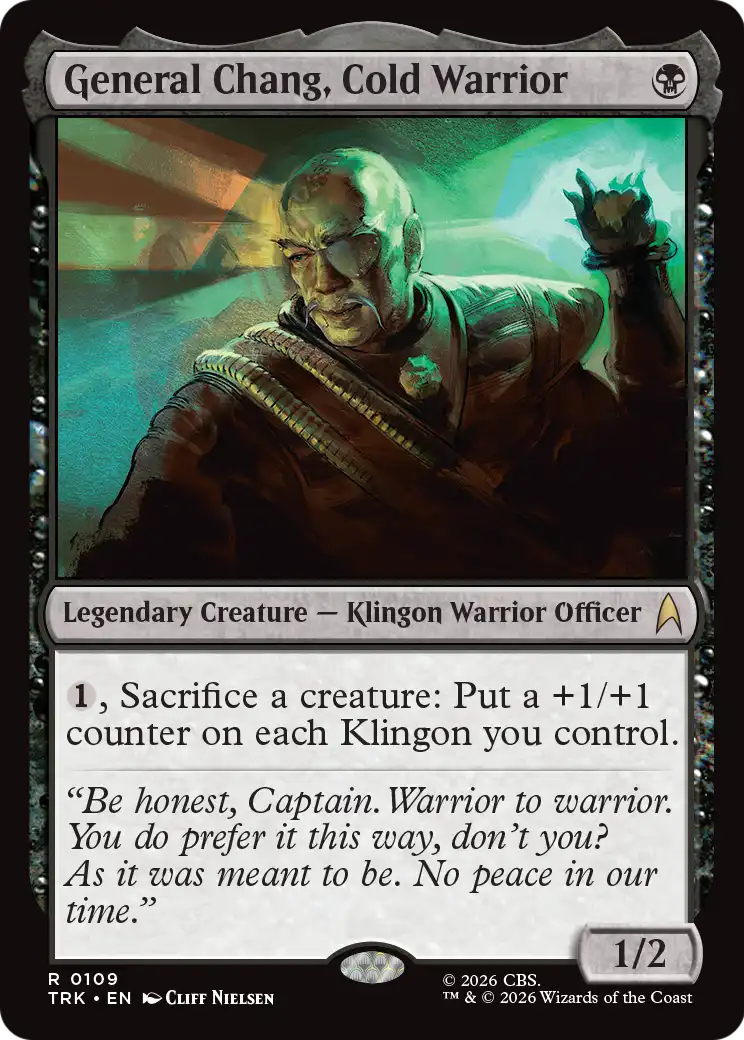 General Chang, Cold Warrior - Rare Legendary Creature — Klingon Warrior Officer card from Star Trek