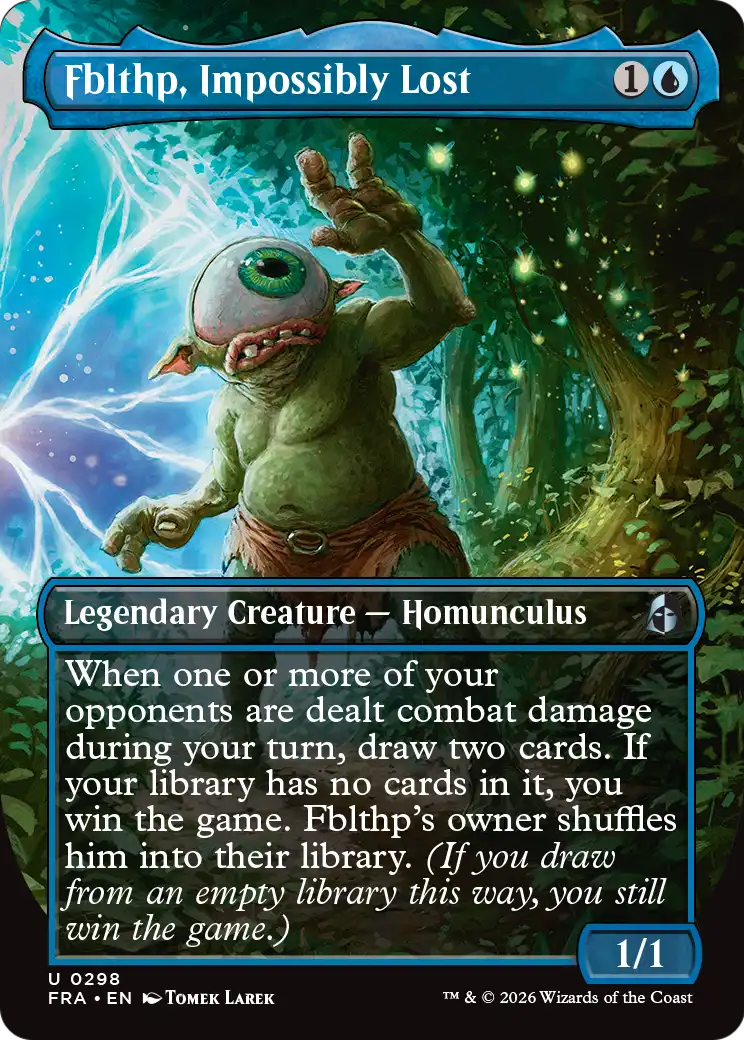 Fblthp, Impossibly Lost - Uncommon Legendary Creature — Homunculus card from Reality Fracture