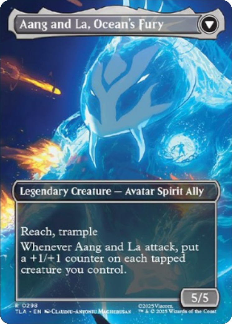 Back face of Aang, Swift Savior // Aang and La, Ocean's Fury - Legendary Creature — Human Avatar Ally card