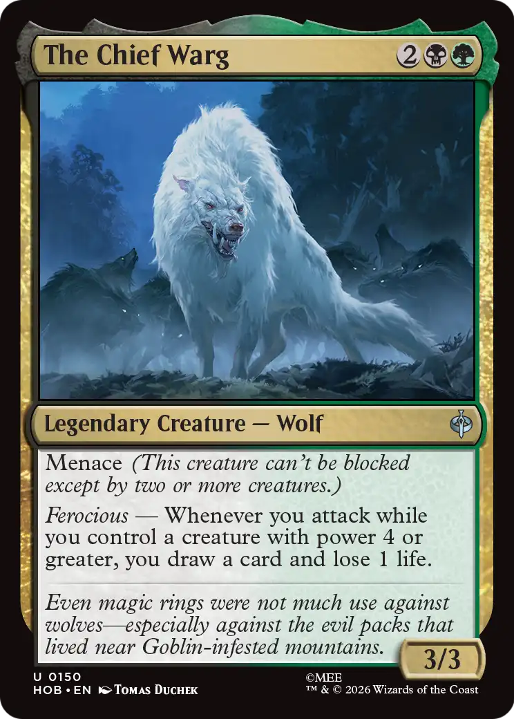 The Chief Warg - Uncommon Legendary Creature — Wolf card from The Hobbit