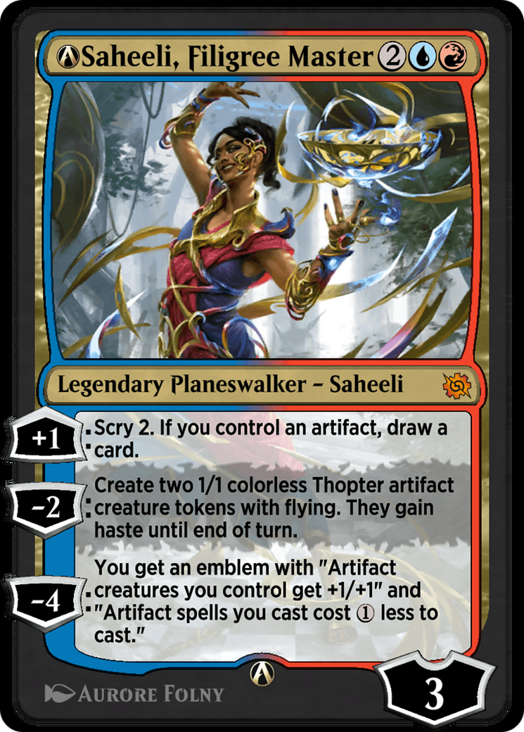 A-Saheeli, Filigree Master - Mythic Legendary Planeswalker — Saheeli card from The Brothers' War