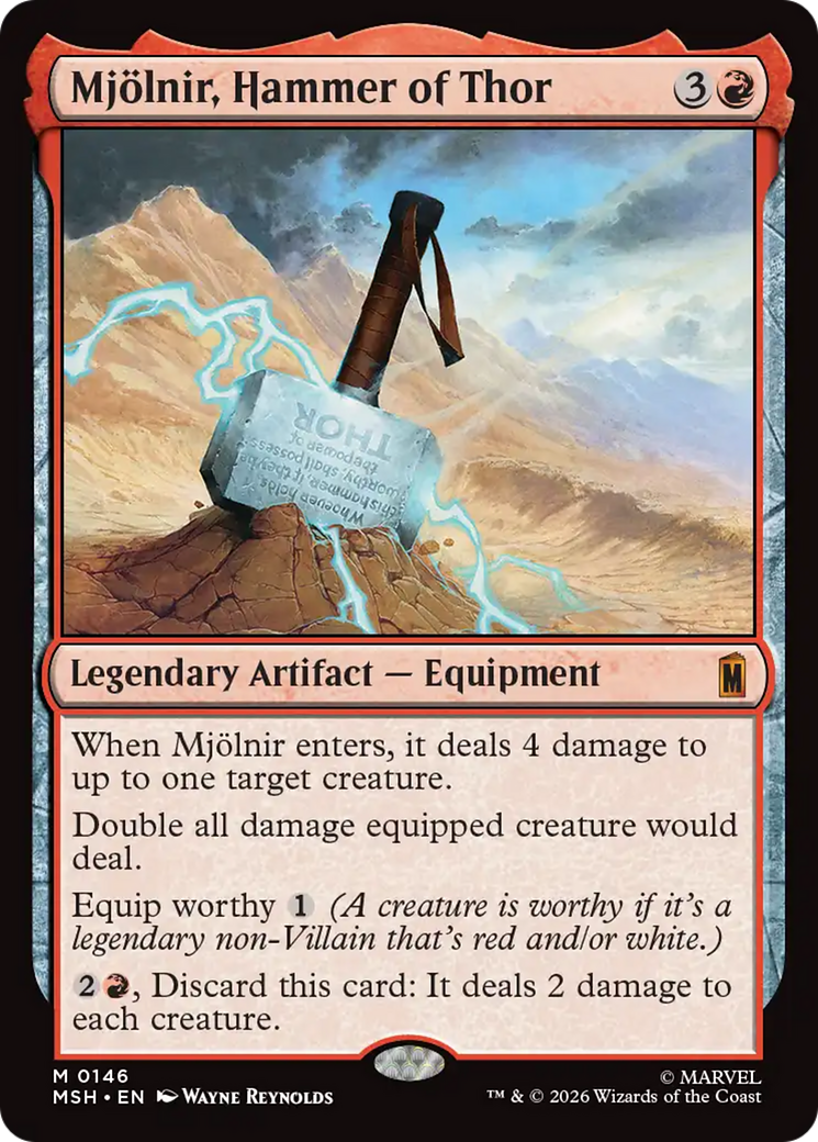 Mjölnir, Hammer of Thor - Mythic Legendary Artifact — Equipment card from Marvel Super Heroes