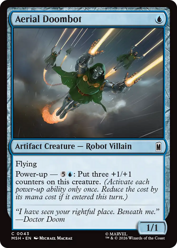 Aerial Doombot - Common Artifact Creature — Robot Villain card from Marvel Super Heroes