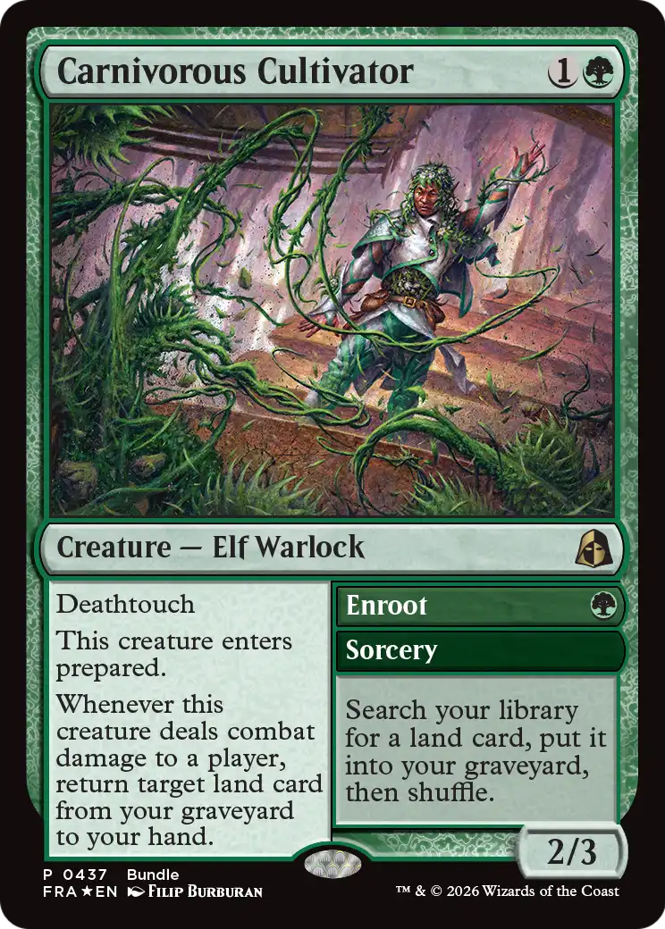 Carnivorous Cultivator // Enroot - Rare Sorcery card from Reality Fracture