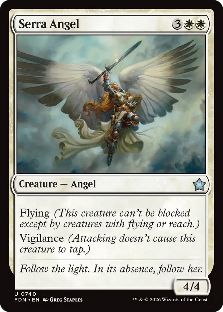 Serra Angel - Uncommon Creature — Angel card from Foundations