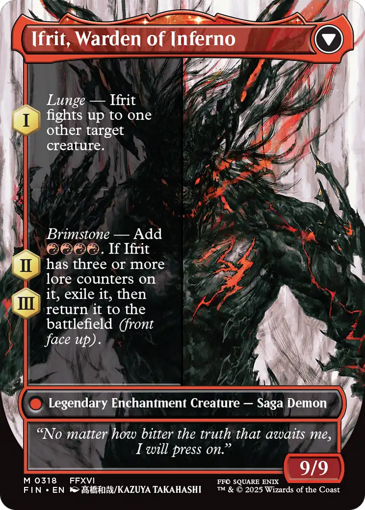 Back face of Clive, Ifrit's Dominant // Ifrit, Warden of Inferno - Legendary Creature — Human Noble Warrior card