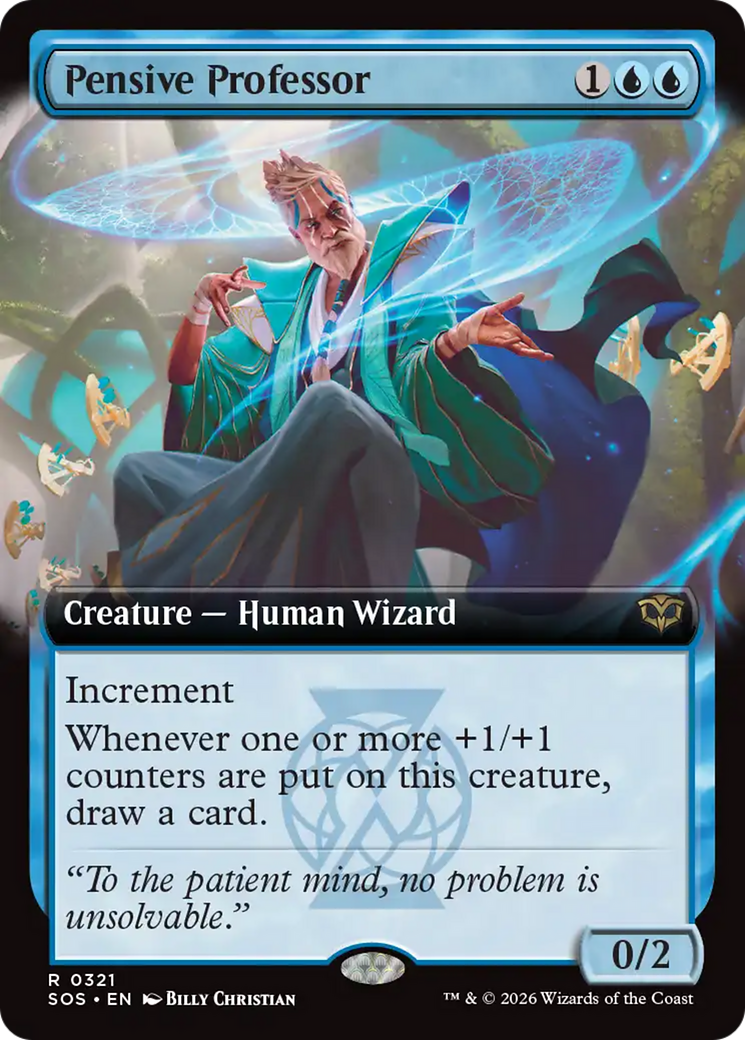 Pensive Professor - Rare Creature — Human Wizard card from Secrets of Strixhaven